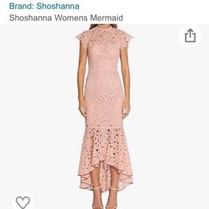 Shoshanna-womens hi-low dress - lace overlay-Blush- size 4-NWT